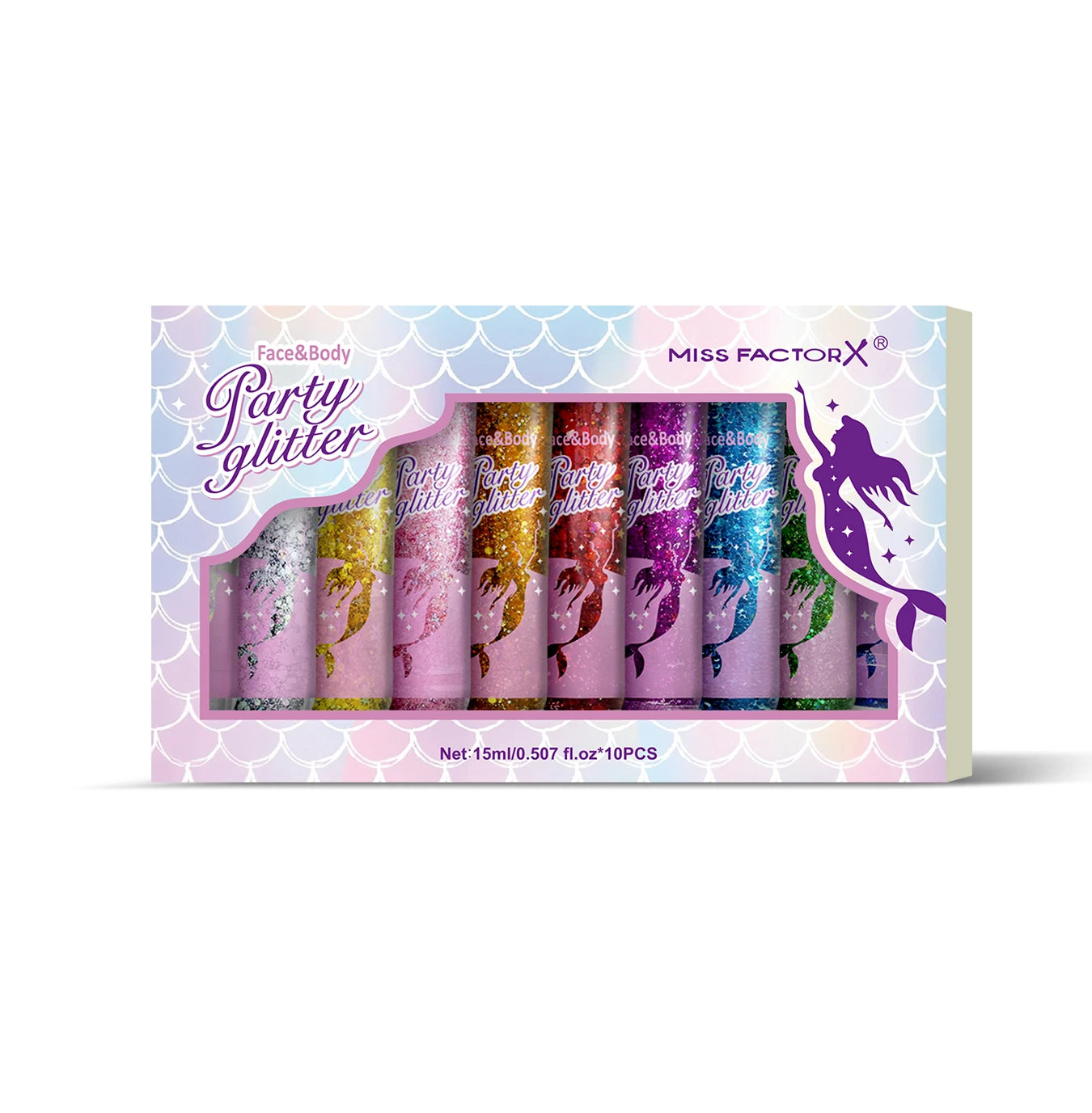 10 piece body glitter gel, carnival face glitter cosmetics suitable for women, shiny thick hair glitter, carnival accessories fo Oasis Select 10 color glitter set