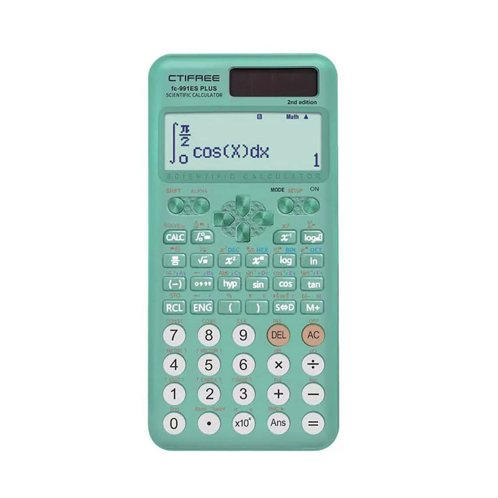 Scientific Calculators Math Calculator with 417 Function 10+2 Digits Display Dual Power Supply Ideal for Teachers College Oasis Select green
