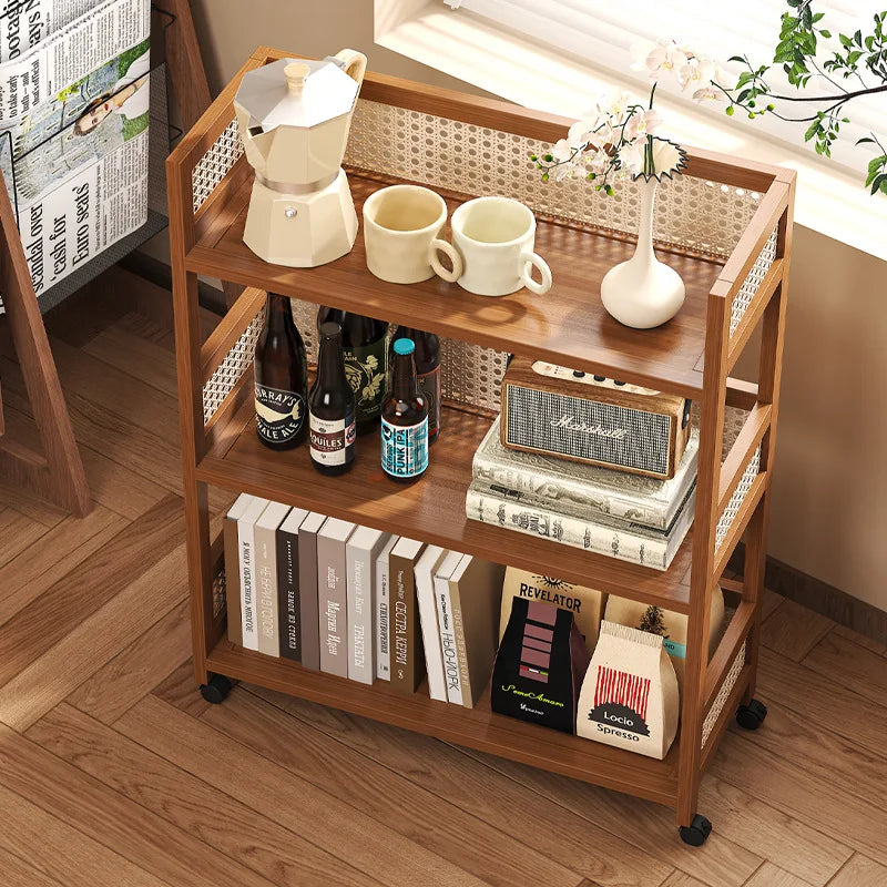 trolley rack, multi-layer snack storage shelf, floor-to-ceiling removable sundries storage shelf in living room sofa Oasis Select