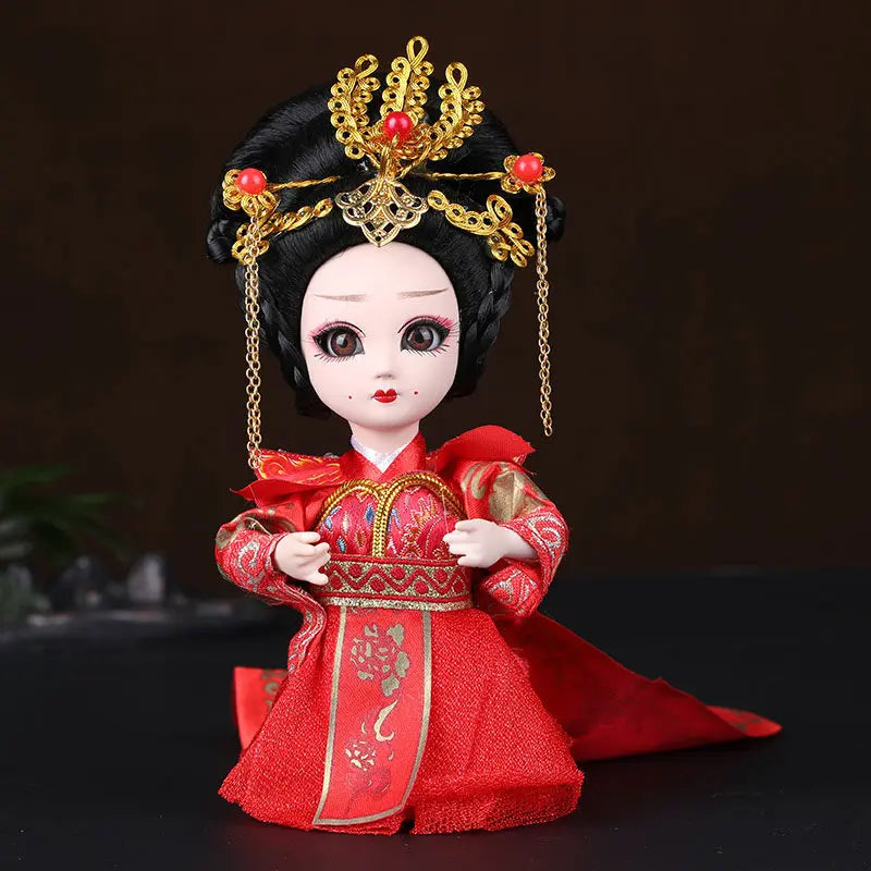 Chinese-style Themed Gifts for Foreigners Peking Opera Facial Makeup Memorabilia Silk Figurine Dolls and Decorative Ornaments Oasis Select Wu meiniang 10x15cm