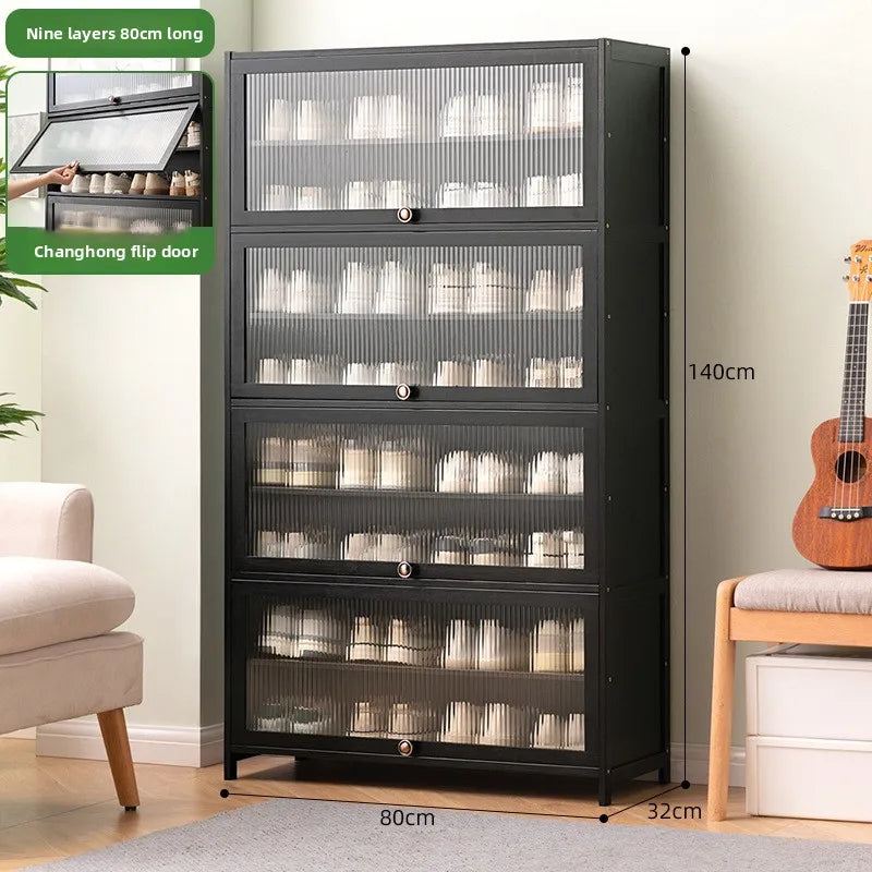 Shoe cabinet storage rack household modern door large capacity simple space saving ultra-thin solid wood Oasis Select Ninth floor 80