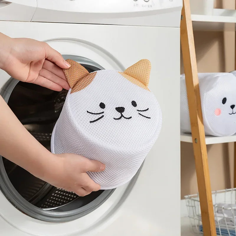 Machine-wash Special Home Use Polyester Anti-deformation Bra Mesh Bags Laundry Brassiere Bag Cleaning Underwear Sock Cartoon Oasis Select