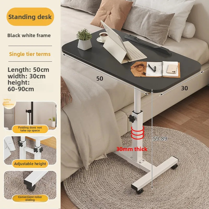 Multi-functional Bedside table removable computer desk bedroom table lifting desk notebook folding table sturdy and durable Oasis Select hei-bai-30mm-50-y