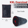 XXL Extra Large Microfiber Car Drying Towel with Twisted Ring Design - Super Absorbent Thickening Technology Suitable for Sedans Oasis Select GRAY Superfine Fiber