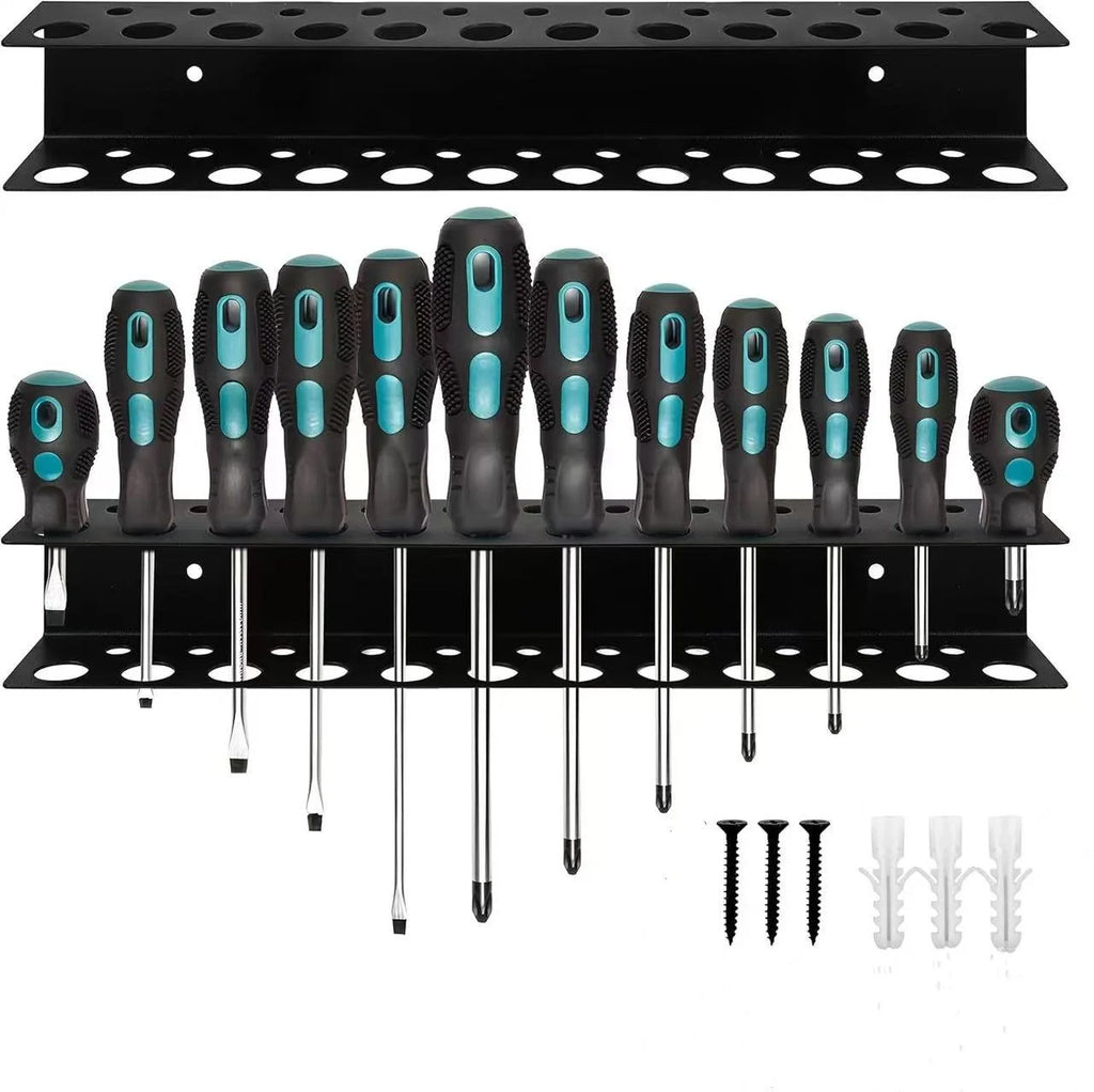 Screwdriver Plier Storage Rack Metal Heavy Duty Wall Mounted Tools Organizer for Garage Workshop Multifunctional Tool Management Oasis Select