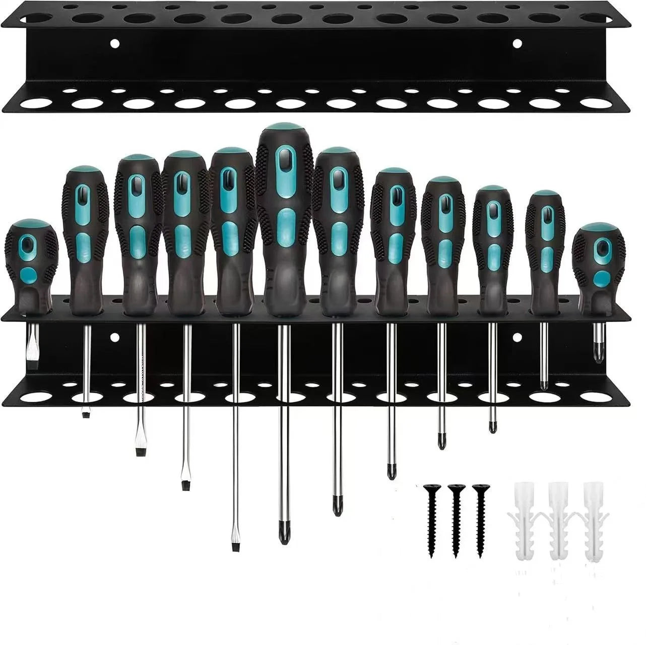 Screwdriver Plier Storage Rack Metal Heavy Duty Wall Mounted Tools Organizer for Garage Workshop Multifunctional Tool Management Oasis Select