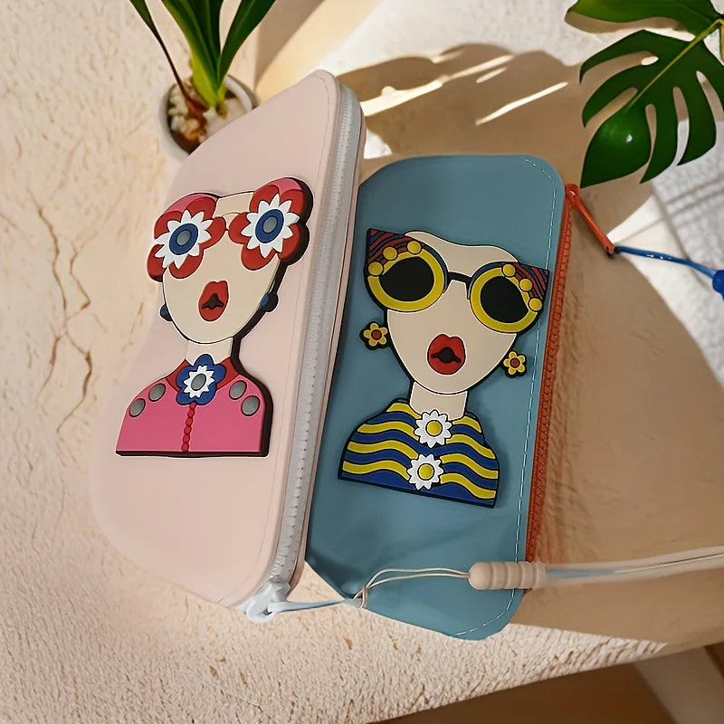 Portable Waterproof Silicone Glasses Case for Beach,Drop-Resistant with Hanging Handle, Outdoor Sand-Friendly Pouch for Travel ﻿ Oasis Select