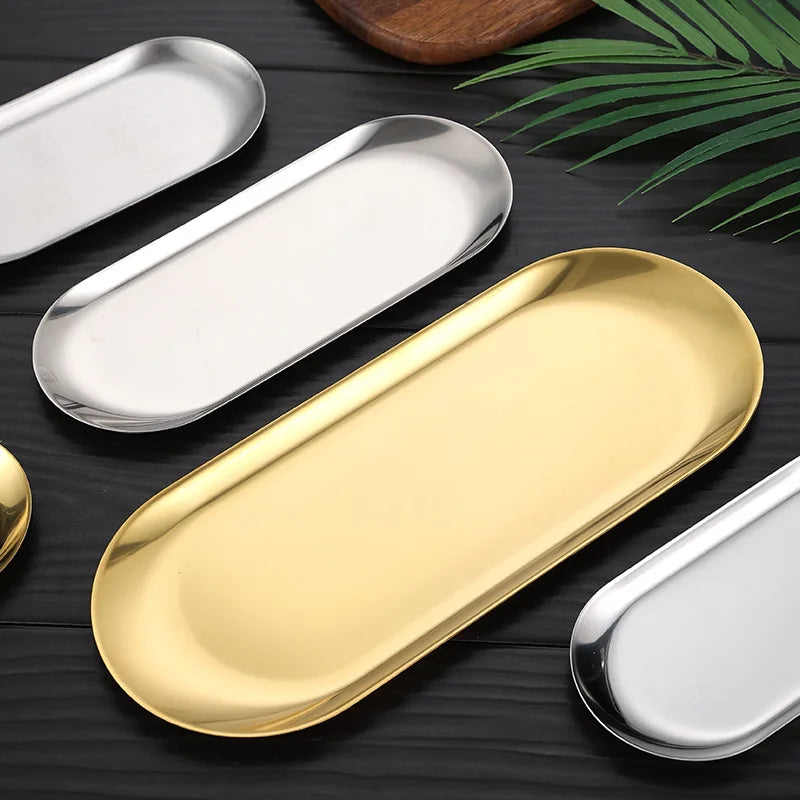 Nordic Heart Stainless Steel Dessert & Fruit Plate | Gold Silver Stainless Steel Plate Oasis Select