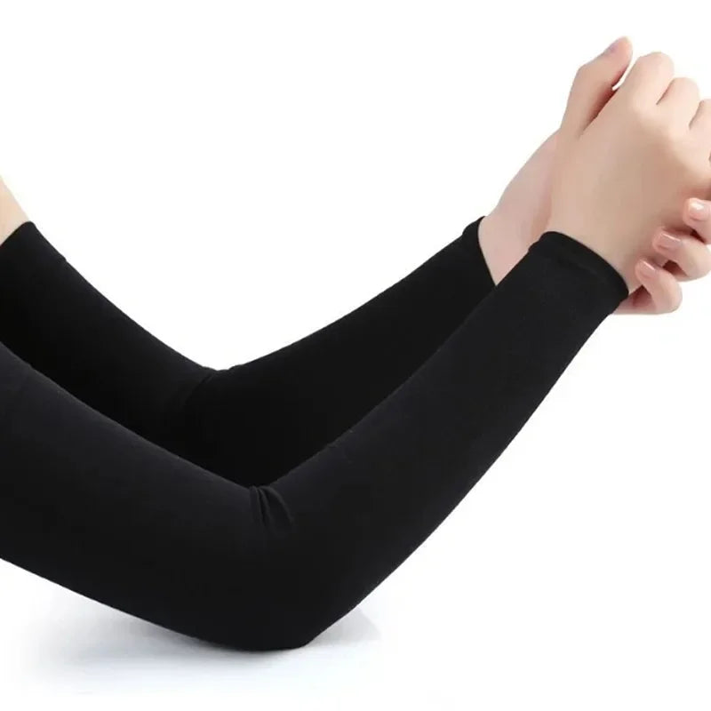 1 2pair Ice Silk Sun Protection Cuffs Gloves UV Hand Cover Anti Slip