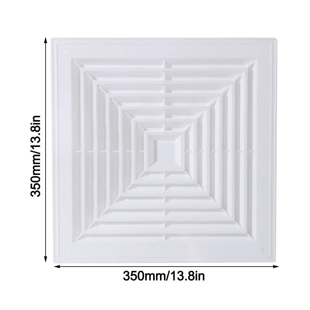 Square Air Vent Grille White Plastic Ventilation Cover with Flaps