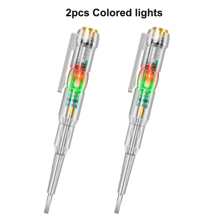 Intelligent Voltage Tester Pen AC Non-contact Induction Test Pencil Voltmeter Power Detector Electrical Screwdriver Indicator Oasis Select 2pcs