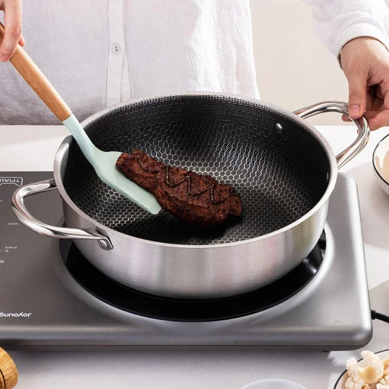 CHANSUNRUN 28cm Stainless Steel Honeycomb Nonstick Frying Pan Nonstick Frying Pan Oasis Select