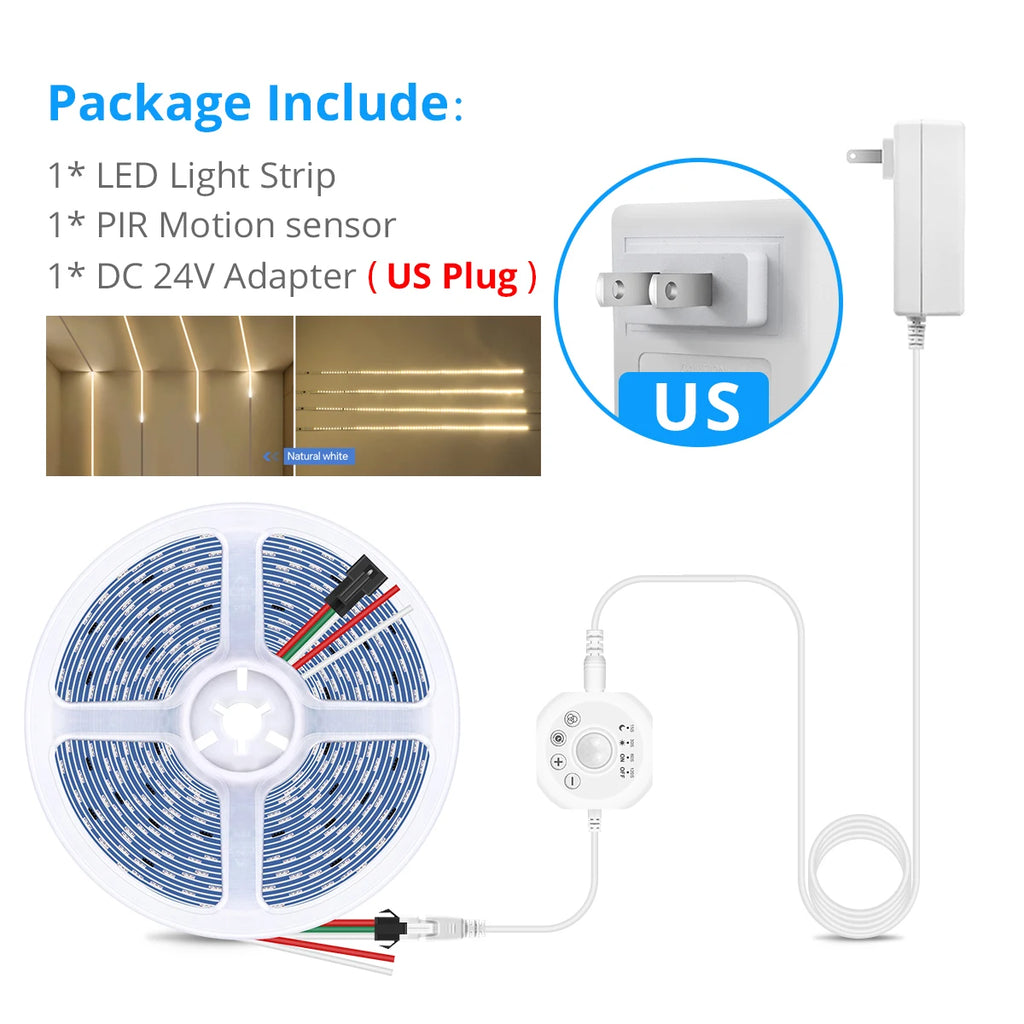 Interesting Water Flow Chasing Tape Horse Race Pixels Design LED Strip Light 24V for Stair Corridor Entrance Door Night Lighting Oasis Select 5M Neutral White US