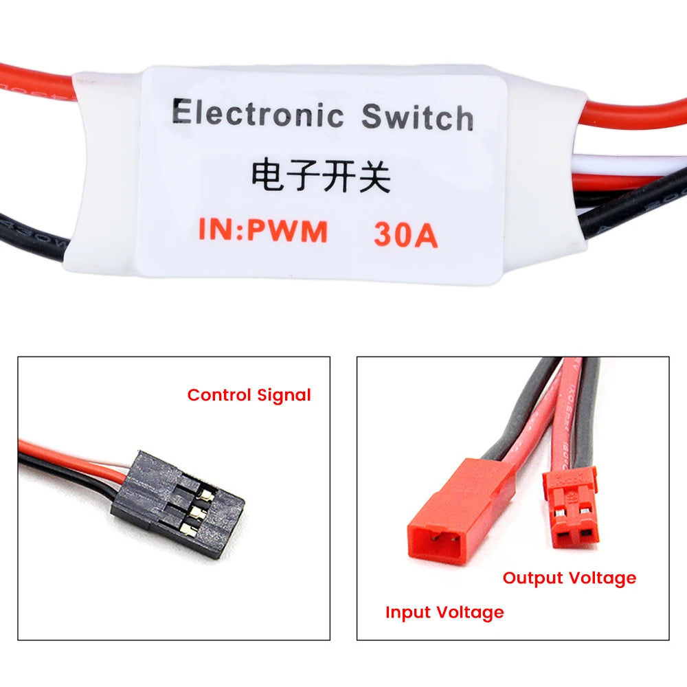 2~30A High Current Remote Control Electronic Switch 3-30V Aerial Model Plant Protection for RC Drone Water Pump PWM Signal Cont Oasis Select