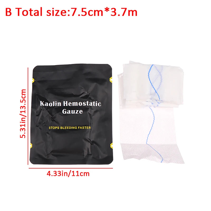 Kaolin Gauze Combat Hemostatic Outdoor Emergency Trauma Z-Fold Soluble For First Aid Kit Medical Wound Dressing Oasis Select B
