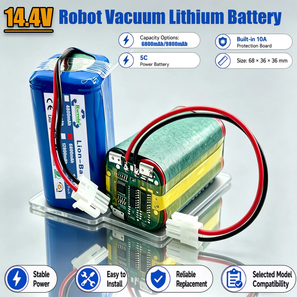 NEW 14.8V 6800mAh 14.4V 9800mAh Lithium Battery For ILIFE A4 A4s V7 A6 V7s Plus Robot Vacuum Cleaner ILife 4S1P real Capacity Oasis Select