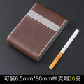 6.5mm medium cigarette case Special self rolling magnetic buckle leather portable cigarette case for medium and fine cigarettes Oasis Select Brown
