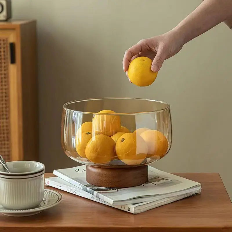 Glass Fruit Tray High-end Living Room Household Tray Storage Box Snacks Candy Dry Fruit Tray Oasis Select