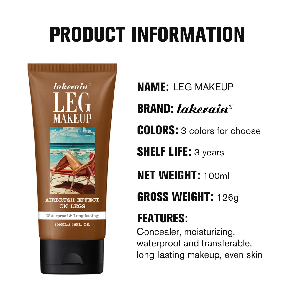 100ml Tan Leg Makeup Body Foundation Lotion Even Skin Tone Waterproof Long Lasting Body Tanning Cream Medium Bronze Leg Makeup Oasis Select