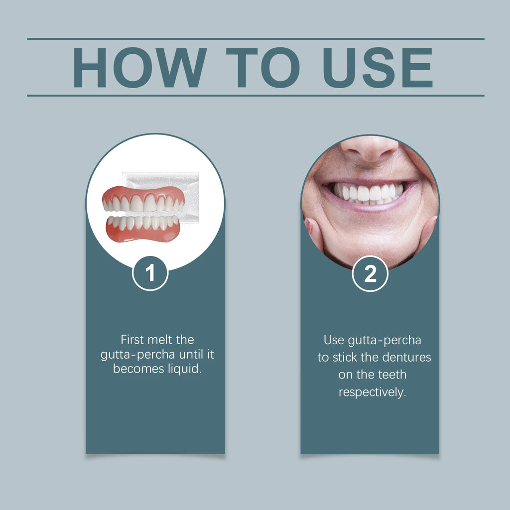 Soft Denture Silicone Kit Temporary Tooth Upper Lower Veneers Denture Decoration Set Fake Teeth Veneers Smile Correction Kit Oasis Select