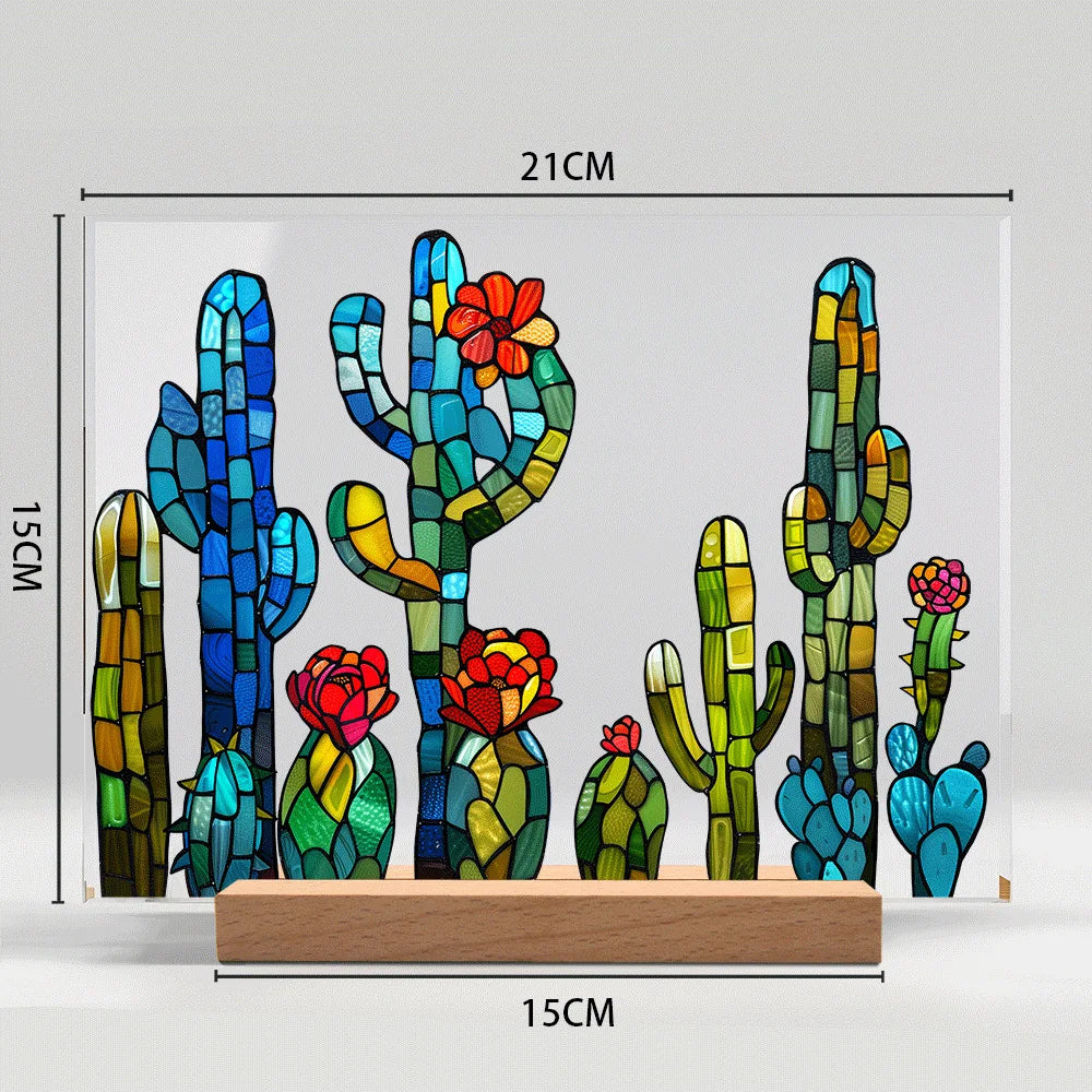 Acrylic Flower Pattern Table Room Desk Imitation Glass Texture Acrylic Desktop Decoration Holiday Gift Desk Decoration Oasis Select BTU429