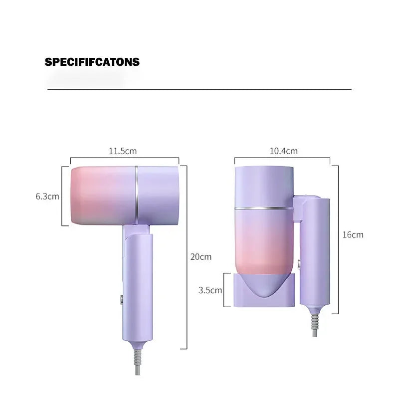 Folding Hairdryer With Carrying Bag Hot Air Anion Hair Care For Home MIni Travel Hair Dryer Blow Drier Portable Hair Brush Dryer Oasis Select