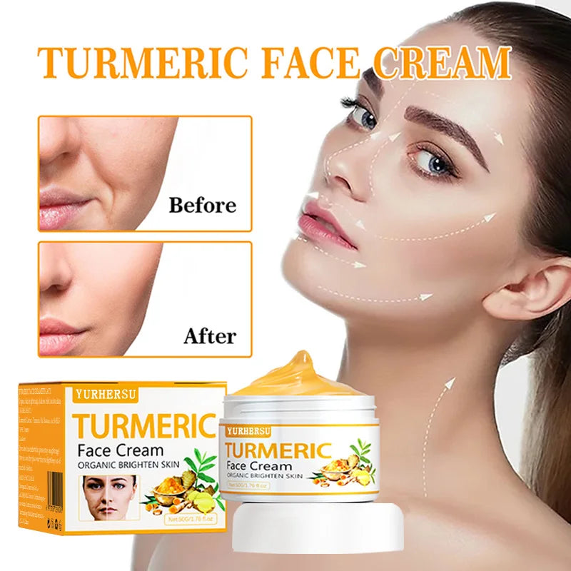 YURHERSU Turmeric Brightening Face Cream 50ml | Dark Spots Brightening Face Cream Oasis Select