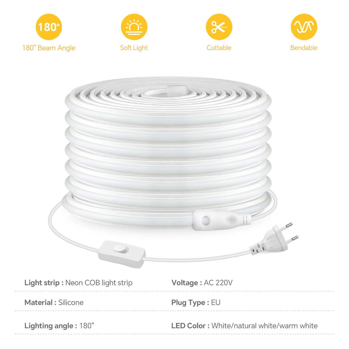 LED Dressing Mirror Backlight Lamp With 220V Swtich EU Plug 280LEDs/m 1-20m High Brightness Light Strip for Livingroom Wardrobe Oasis Select
