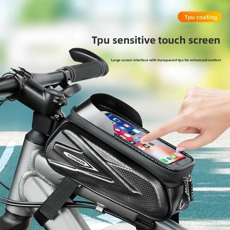 Bicycle bag, front beam bag, mountain road bike, pipe hanging bag, mobile phone bag, waterproof riding accessories Oasis Select