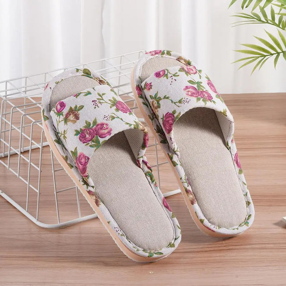 Fashion Floral Slippers Women Casual Comfortable Indoor Home Flat Shoes Anti Slip Sandals Spring Autumn September Essential Oasis Select
