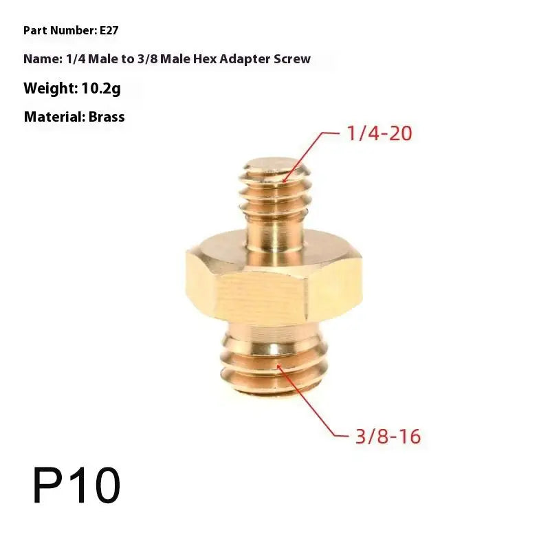 1/4" to 3/8" Male Tripod Screw Mount Adapter | Metal Camera