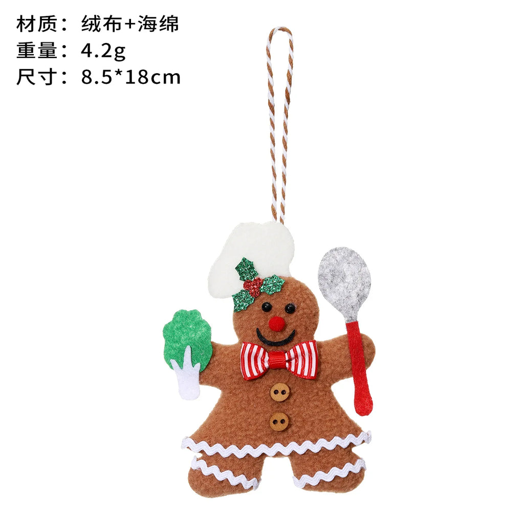 Plush Gingerbread Man Christmas Ornament Pendant | Chef