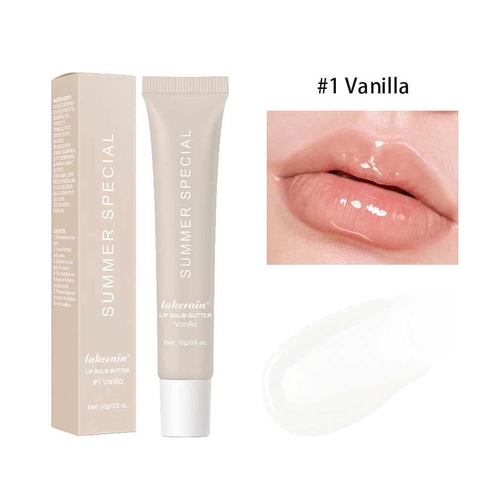 Summer Lip Balm Butter Moisturizing Mirror Lip Gloss Lip Vanilla Pink Sugar Coffee Cake Smell Lipstick Transparent Oil Makeup Oasis Select 1Vanilla