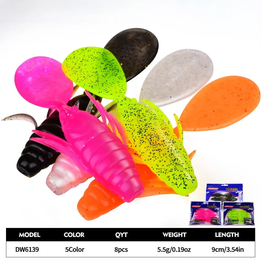 8PCS Soft Plastic Fishing Lure 9cm Paddle Tail Swim Bait For Bass Trout Perch For Predator Fish Oasis Select