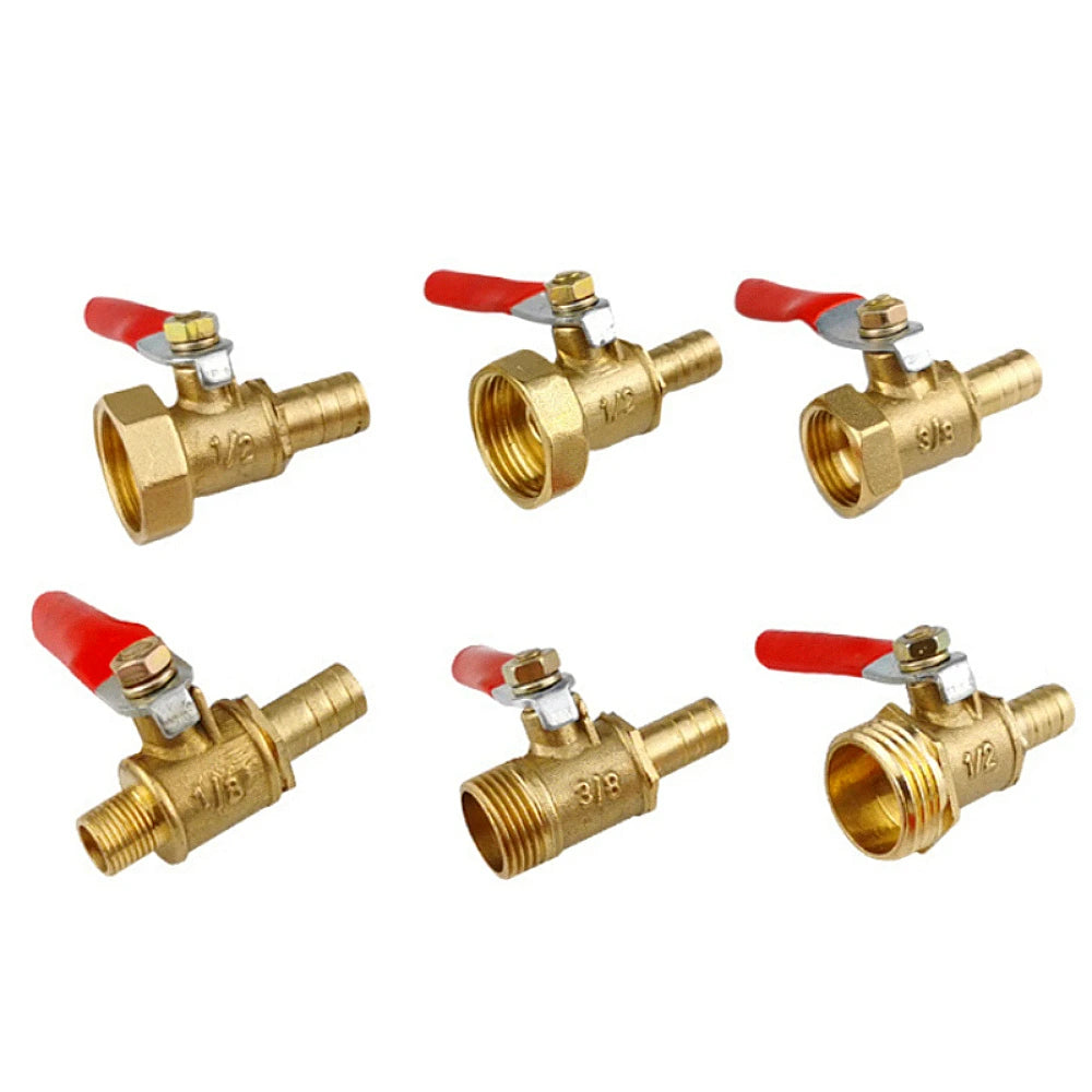 Brass Pagoda Ball Valve 1/2/3/4 Point Female and Male Threads 6/8/10/12mm Water, Oil, Gas, Fuel Pipe Accessories Oasis Select