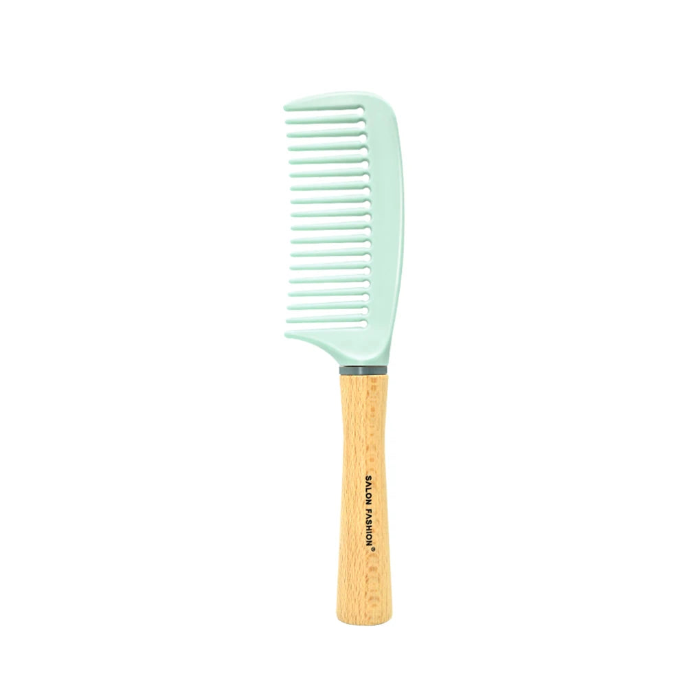Wooden handle hair comb Hair Curling Brush Anti Static Air Cushion Brush Anti Detangling HairBrush Salon Styling Hair Tools Oasis Select Flat-green1