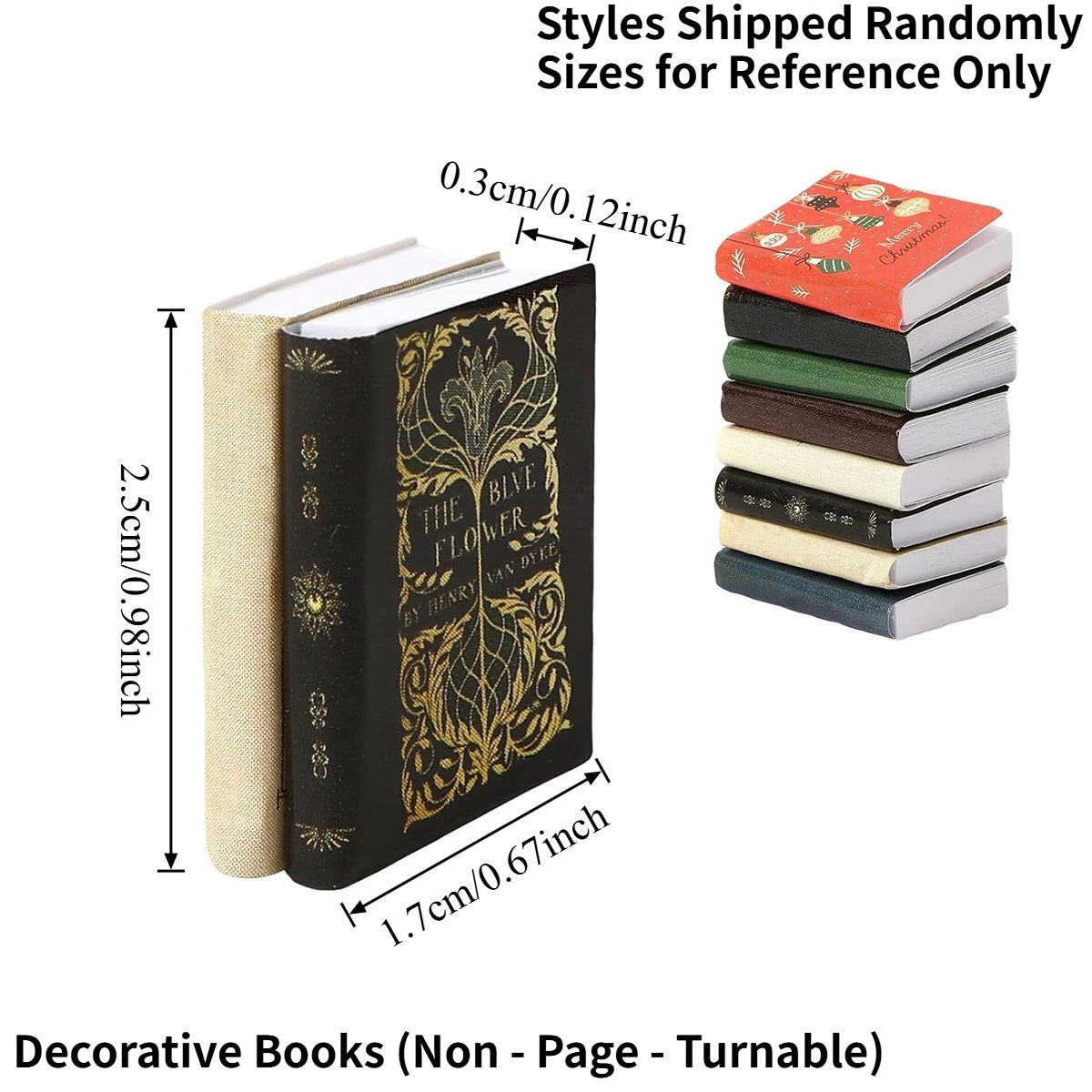 12/24 PCS 1:12 Scale Miniature Books – Micro Landscapes & Fairy Garden Paths Decor, Assorted Dollhouse Study Accessories, Wooden Oasis Select