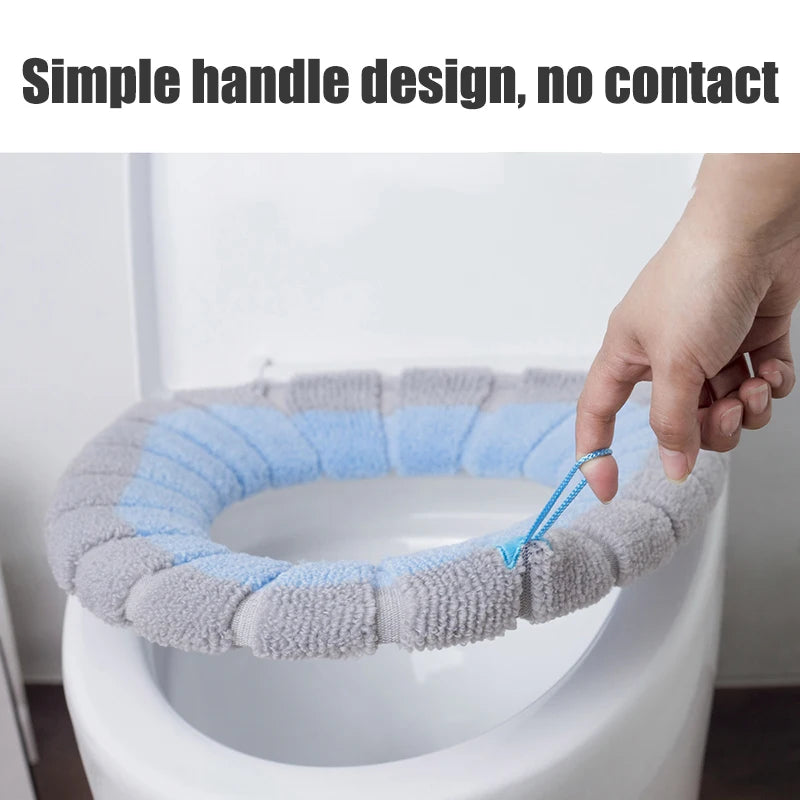 Soft Knitted Toilet Seat Cushion Cover – Warm, Washable & Universal