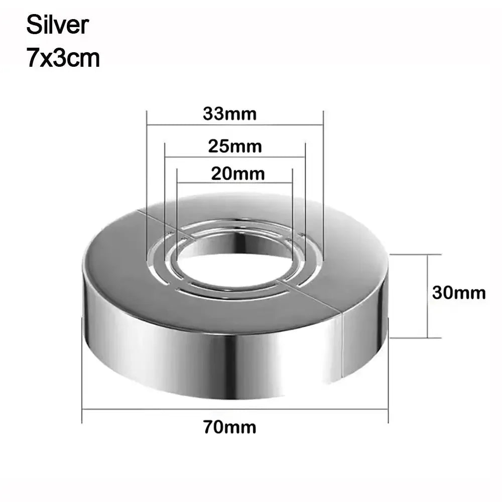 Water Pipe Connector Adjustable Wall Covers Shower Faucet Decorative Cover Casette Heighten Valve Panel Kitchen Tap Accessories Oasis Select silver-7x3cm