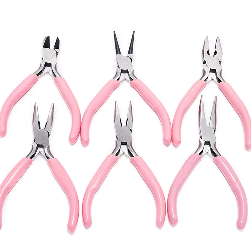 WholesaleMini Pliers Diagonal Round Bent Needle Nose Handcraft Beading Insulated Cutter Pliers For Jewelry Making Tools Oasis Select