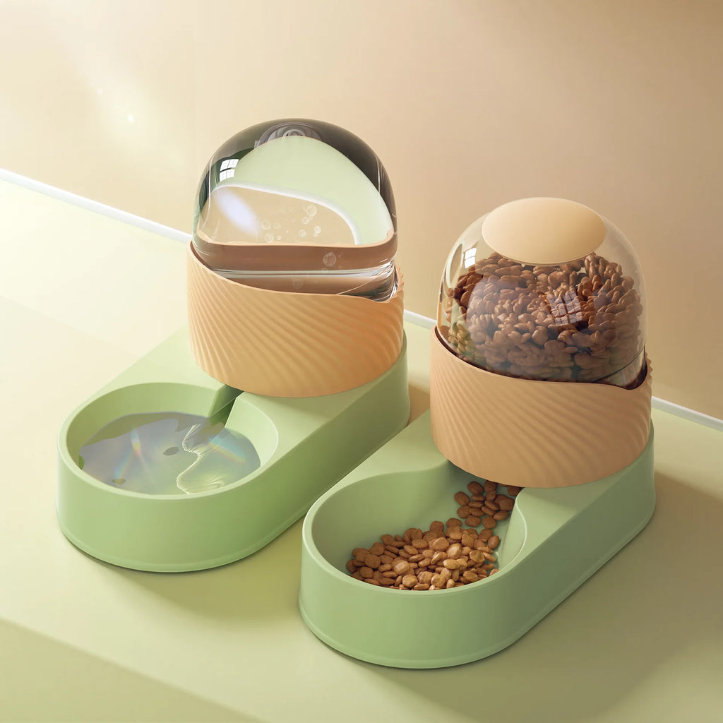 2000ML Pet Water Dispenser Cat Automatic Feeder Drinking Cat Water Dispenser Dog Cat Bowl Dog Bowl Combination Pet Supplies Oasis Select green 2pcs