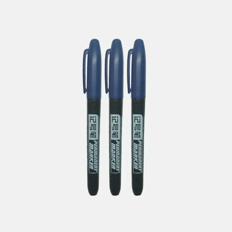 9/6/3pcs Permanent Art Marker Pen Fine Point Waterproof Ink Thin Nib Crude Nib Black Blue Red Ink 1.0mm Fine Color Marker Pens Oasis Select 3pcs blue