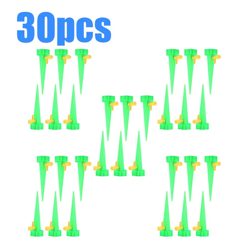 6/18/30pcs Automatic Flower Watering Device Adjustable Dripper Watering Device Self-Watering Gardening Potted Plant Irrigation Oasis Select 30pcs Green