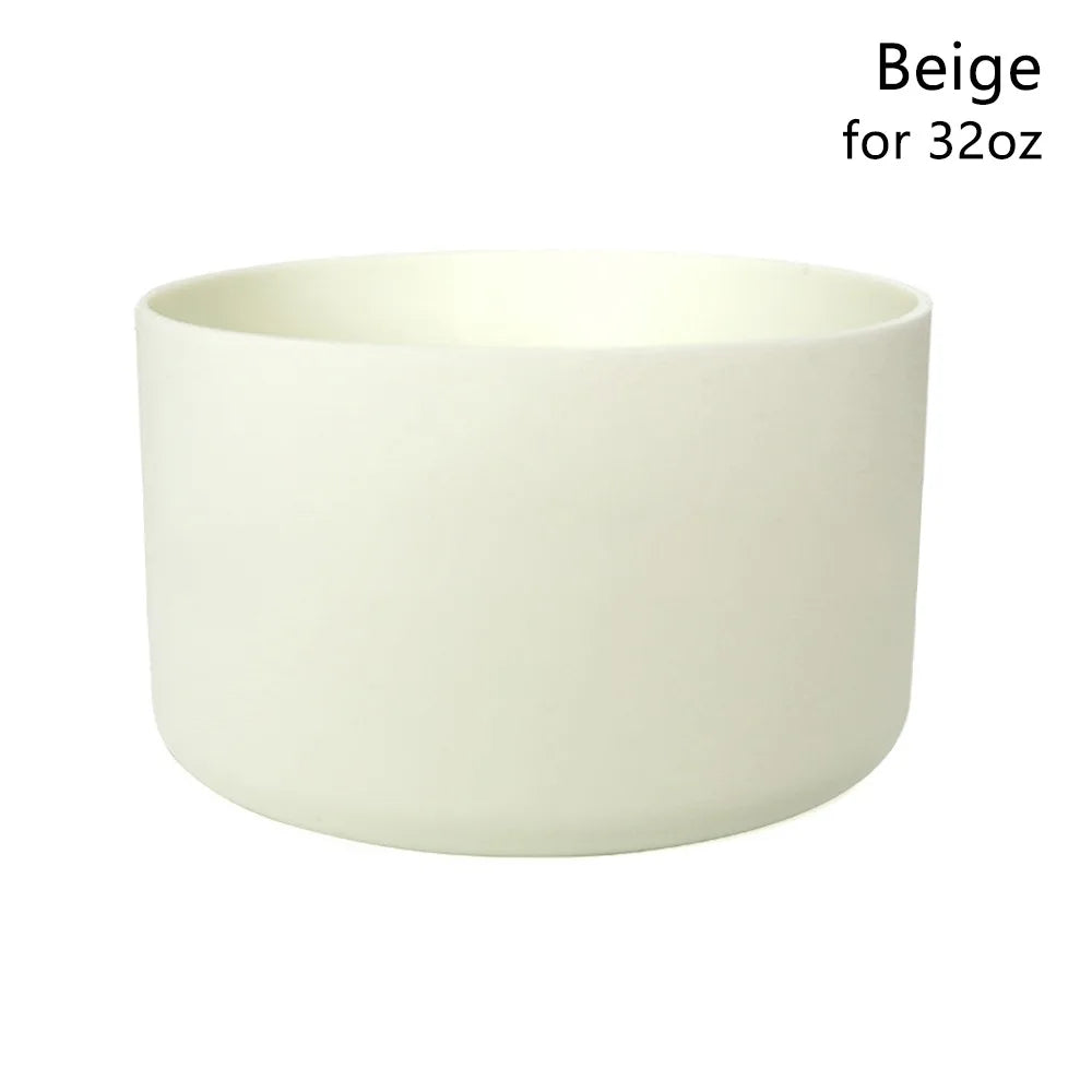 1Pcs New Anti-Slip Silicone Boot Protective Soft Bottle Bottom Base Colorful Cup Sleeve for Owala 24oz 32oz 40oz Oasis Select beige for 32oz