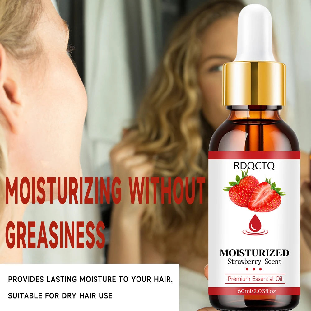 Strawberry Scented Moisturizing Essential Oil - Fruity Fragrance Hydrating Body Massage Oil for Dry Skin Care SPA Relaxing Oasis Select