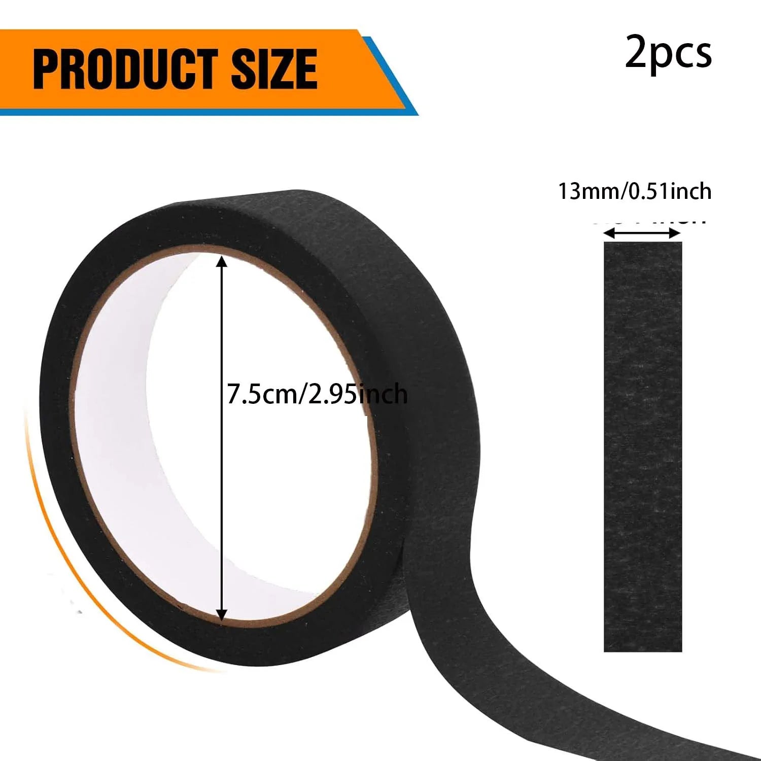 2Rolls Masking Tape-Adhesive Painters Tape for Painting, Black &White,Tearable Writtable for DIY Crafts,Art,Wall Decor,Labeling Oasis Select 2pcs