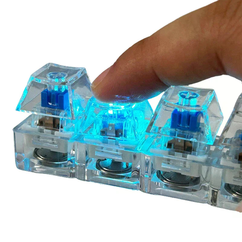 4/9 Keys Mechanical Keyboard Axis Tester LED Keyboard Key Toy Stress Relief DIY Button Keycap Fidget Keychain Toys Gift Oasis Select