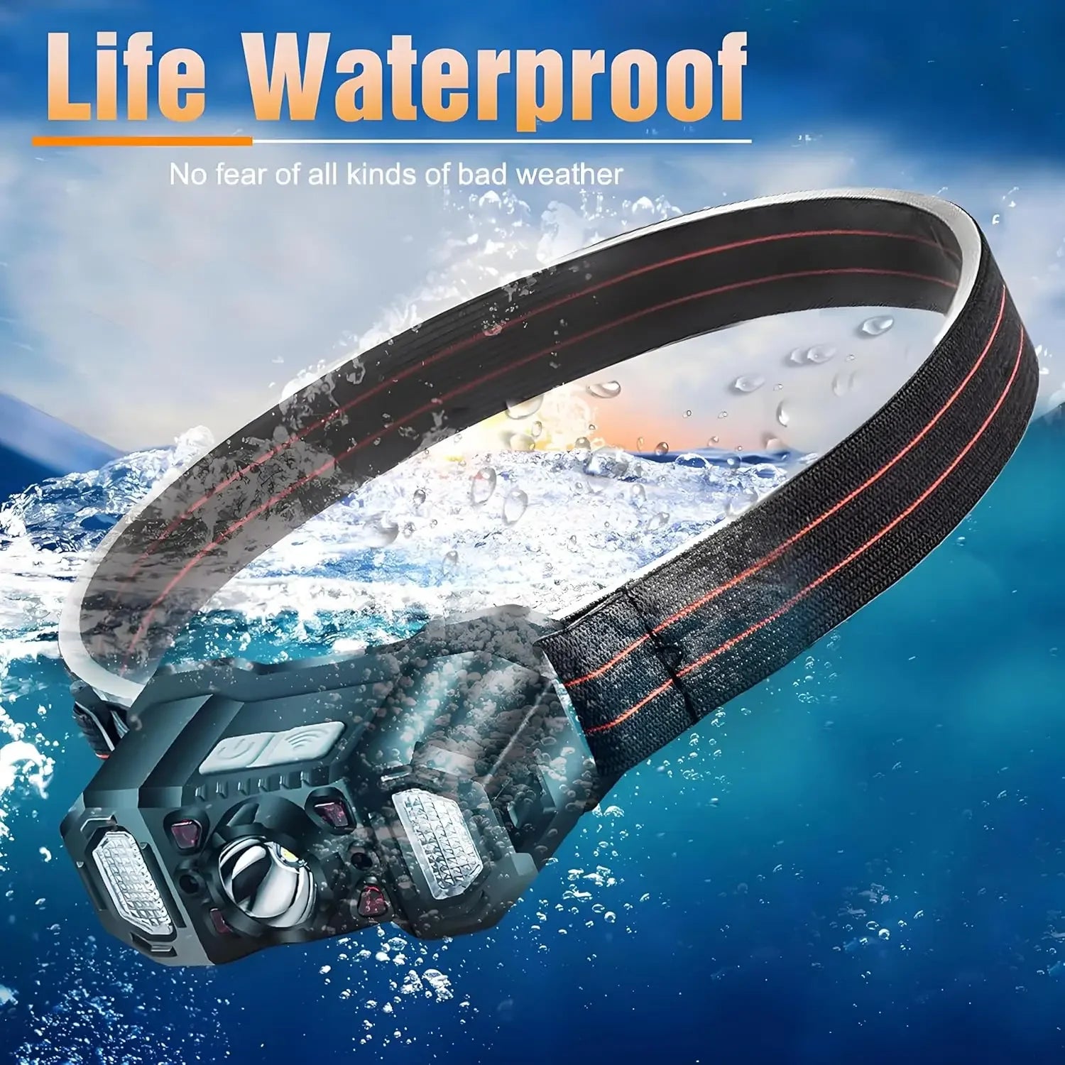 1-2 Pack Smart Motion Sensor COB LED Headlamp USB Rechargeable Headlight Outdoor Waterproof Head Lamp Head Flashlight Oasis Select