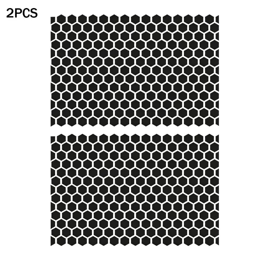 Car Side Window Matte Black Sticker 75x50cm Honeycomb Hexagon Self-Adhesive Sun Shade Sticker Universal All Vehicle Accessories Oasis Select 01 X 2