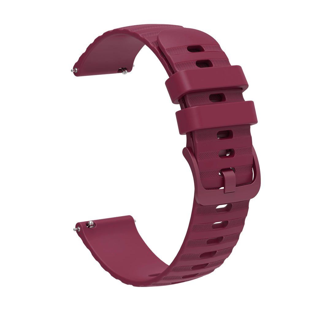 Silicone Strap for Garmin Venu 2/3 Vivoactive – 18/20/22mm Silicone Watch Band Oasis Select Wine Red 22mm